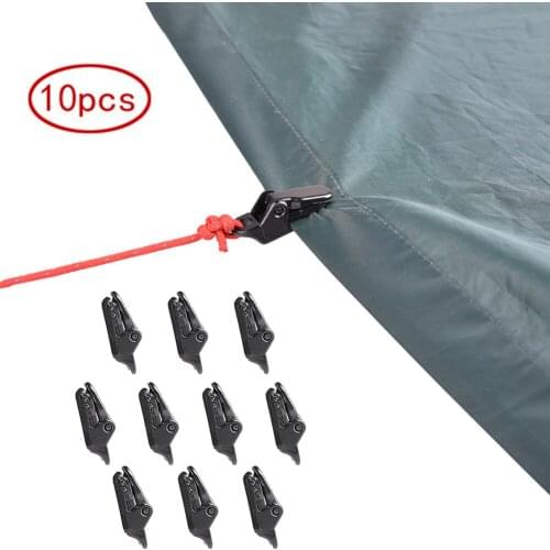 10pcs Tent Hiking Tarp Clip Awning Clip Clamp Tarp Set Tarpaulin Clip Snap Tent Hiking Camping Survival Tents Crocodile Clips