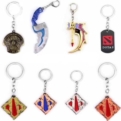 17 Style Game Defense Of The Ancients Dota2 Pudge Inscribed Dragonclaw Hook Keychains Keyrings Dota 2 Weapon Key Chains