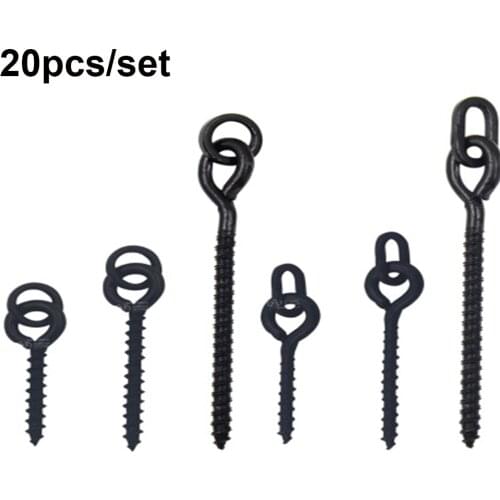 20pcs Carp Fishing Accessories Boilies Bait Screws With Zig Chod ronnie Rigs Rings Pop Up Carp Fishing Terminal Tackle Equipment