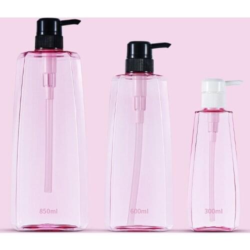 3pcs 300ML/600ML/800ML Liquid Soap Dispenser Bottle Pink Bathroom Shampoo Body Wash Press Type Lotion Empty Bottle