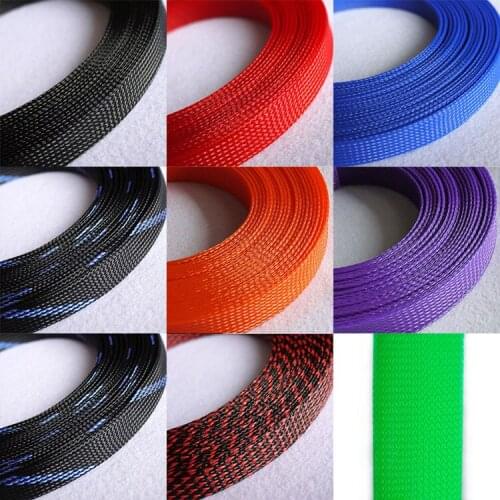 4meter Cable Sleeves 25mm 3 wire Encryption PET Snakeskin mesh Wire Protecting Cable Sleeve wire nylon shock for cable sets