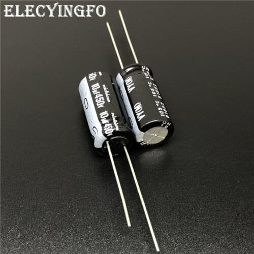 10Pcs/100Pcs 10uF 450V NICHICON VY Series 10x20mm Wide Temperature Range 450V10uF Aluminum Electrolytic Capacitor