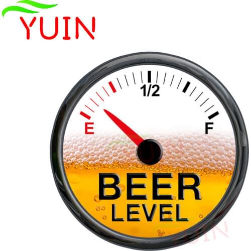 Car Sticker Funny Beer Level Meter Gauge Decal Fashion Customized Cars Accessories PVC Decorative Waterproof Stickers 14*14cm