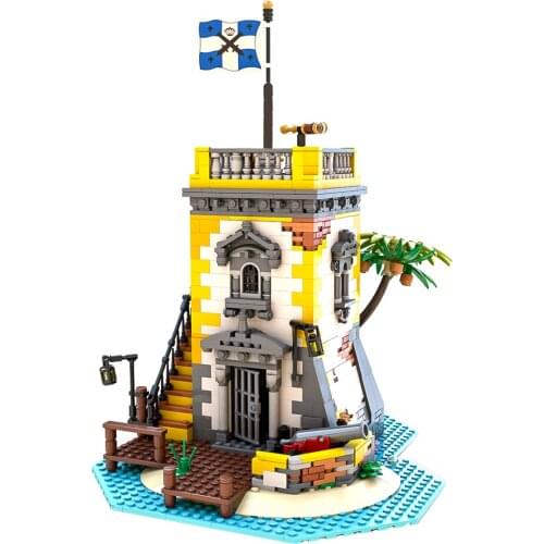 Authorized 1440Pcs Pirate Theme Sabre Island Bricks Model Kits MOC-71657 Assembly Building Blocks Stem Toys Compatible 21322