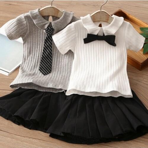Free shipping 2021 Girls Clothing Set Summer Baby Girls Clothes sets girl printing t-shirt+skirt girls dresses suit