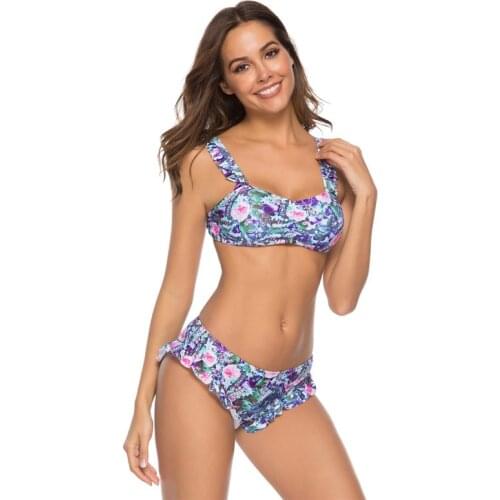 High Waist Bikini 2021 New Swimwear Women Print Sexy Swimsuit Push Up Bikinis Plus Size Bathing Suits Floral Beach Wear XL
