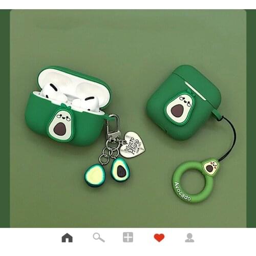 For Apple AirPods Pro Case Cute Avocado Cartoon Silicon Protect Cover AirPods 1/2 Bluetooth Wireless Earphone Case coque