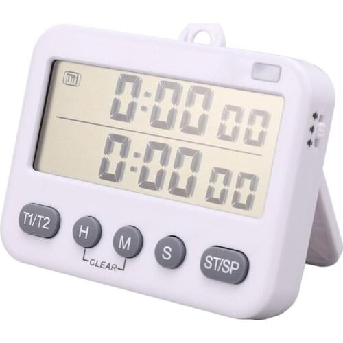 YS Digital Dual Kitchen Timer, Interval Timer, Cycle Timer, Cooking Timer, Count Up/Down Timer, Large Display, Adjustable Volume