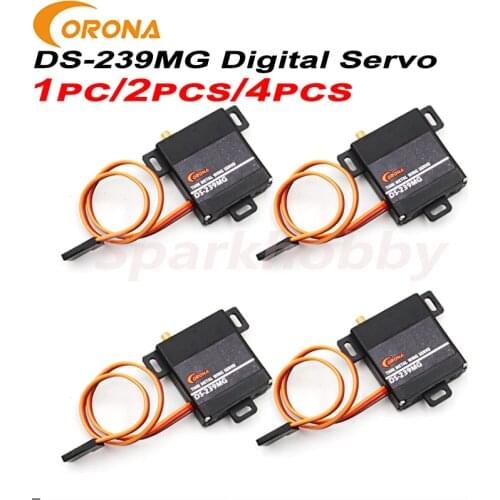 1PC/2PCS/4PCS Corona DS-239MG Digital Servo Metal gear Servo 4.0kg/0.15sec/ 22g thin metal wing servo for RC airplane drones