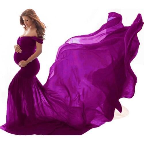 Long Maternity Photography Props Pregnancy Dress For Photo Shooting Off Shoulder Pregnant Dresses For Women Maxi Maternity Gown