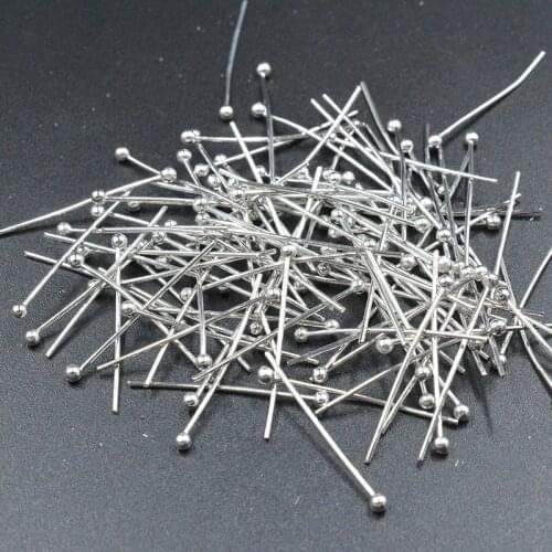 FLTMRH 100pcs 1.4x0.5mm Steel Ball Head Pin Oor Jewelry Making DIY Jewelry Findings Components