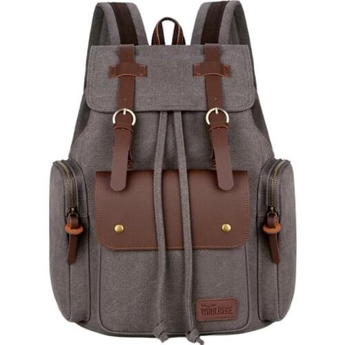 Canvas Men Backpacks Leisure Travel School Bag Laptop Bagpack Men Vintage Shoulder Bookbags Male Large Capacity Backpack