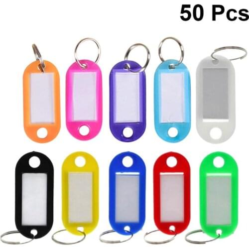 Multi-color Keychain Key ID Label Tags Luggage ID Tags Hotel Number Classification Card with Key Rings Keychain (Random Color)