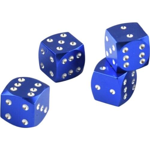 8 Set Blue White Pip Nuts Dice Valve Caps Dust Retro Style Bike