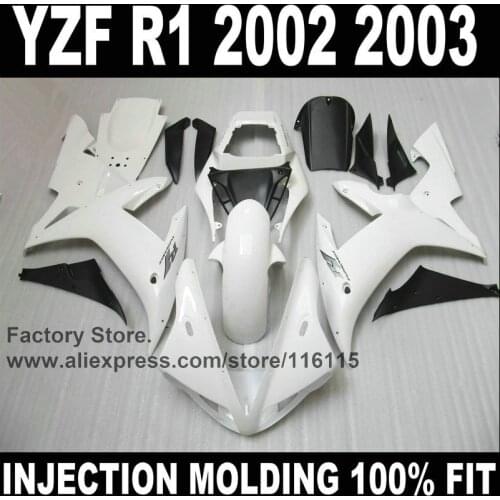 Custom free injection mold fairings kits for YAMAHA YZF R1 2002 2003 fairing kit R1 02 03 YZF-R1 full white body repair parts