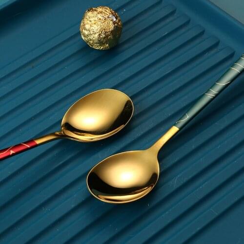 Stainless Steel Gilded Tableware Net Red Creative Crack Handle Design Coffee Tea Dessert Mixing Spoon Kitchen Bar Accessories