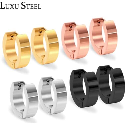 LUXUSTEEL Hoop Earrings For Women/Girl Stainless Steel Circle Earring Fashion Jewelry Gold Color Party