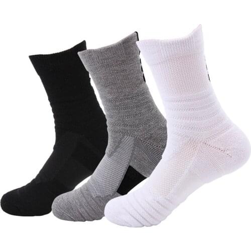 Men Cotton Basketball Long Sock Crew Work Walking Hiking Sport Sock Sports Mens Funny Cycling Cushioned Terry Damper