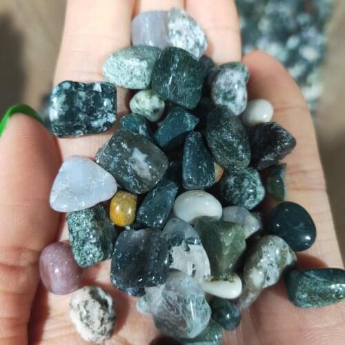 Natural Aquatic Grass Agate Gravel Square Rough Stone Mineral Crystals Fish Tanks and Aquariums Decoration