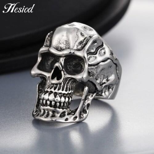 New Horror Domineering Skull Shape Ring Silver Plated Metal Finger Ring Open Adjustable Rings For Women Or Men Jewelry