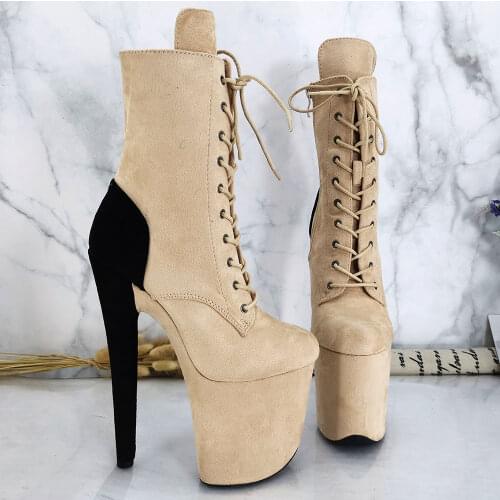 Leecabe 20CM/8inches Pole dancing shoes High Heel platform Pole Dance boot