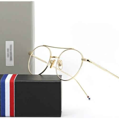 Vintage Alloy glasses frame men TB102F Retro round optical eyewear Myopia reading women prescription eyeglasses