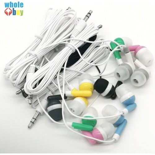 Wholesale Kids Bulk Earbuds Multi Colored Individually Bagged Disposable Earphones for Schools, Libraries 300pcs/lot
