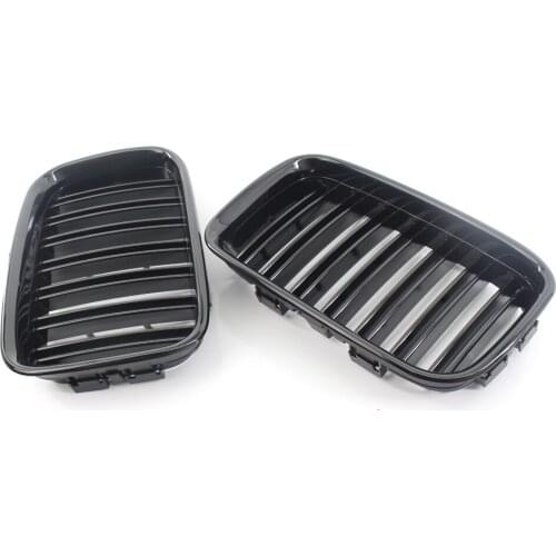 2pcs Front Kidney Grilles Radiator Grills Gloss Bright Black ABS Replacement For BMW M3 E36 318i 1992-1996