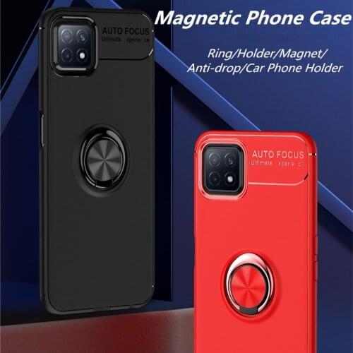 Magnetic Ring Stand Case For Oppo Reno 4 SE F17 C12 Realme 7 V3 X7 Pro Find X2 Luxury Full Cover Shockproof Car Phone Holder