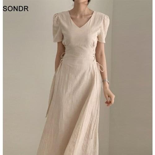 Однотонные летние платья QIAOXICUN China At AliExpress