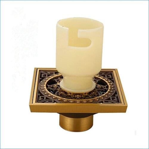 Luxury bathroom anti-odor floor drain,Washing machine drain sent straight,square bronze Relief floor drain,J14275