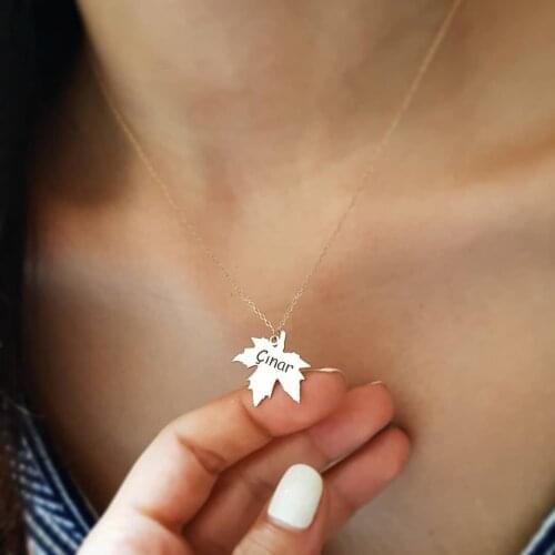 SPECIAL DAY GIFT FOR PERSONALIZED SINAR LEAF SILVER NECKLACE