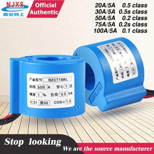 AC Current Transformer 3 phases BZCT18AL-20a/5a 30a/5a 50a/5a 60/5 75A/5A 100a/5a current sensor transducer compact single phase