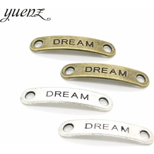 YuenZ 10pcs Metal Alphabet Letters Dream Charms for Jewelry Making Diy Hand Made Accessories 38*8mm S201