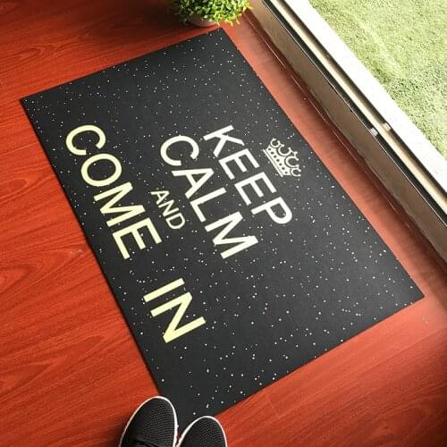 Custom Made Doormat Entrance Floor Mat Keep Calm and Come In Crown Funny Door Mat Indoor Outdoor Decorative Doormat Welcome Mat