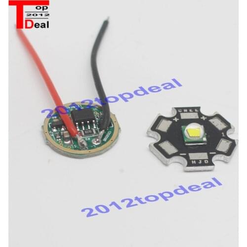 1set 10W Cree XM-L T6 Cool White 20mm star black pcb LED chip + DC 3.7V 2.5A XML LED Dimmer Driver