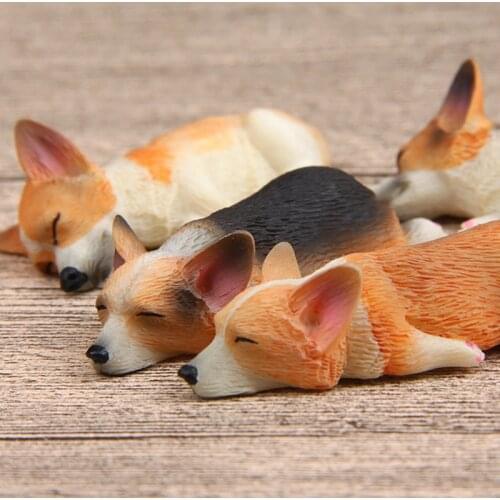 1pcs Super cute Small Corgi Animal Model Table Fridge Magnet Sticjker DIY Handmade Home Kitchen Decor Ornament magnetic Toys