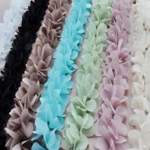 2meters colors you pick Chiffon Flower Lace Trim, Wedding Bridal Chiffon sashes, Baby Headband Chiffon, Ribbon Chiffon-time