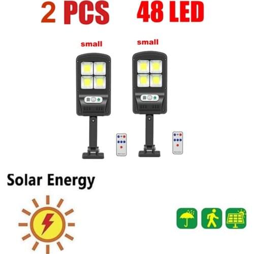 2 pcs tabular oblong 3 Modes 120LED Solar Wall Light PIR Motion Sensor Outdoor Waterproof Garden Solar Power Street Path Lamp re