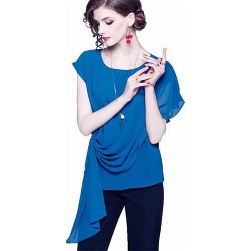 2020 Fashion Women Blouses O-neck Shirts Chiffon Casual Vintage Office Lady Plus size Blusas Blouse Womens Solid White Tops 7XL