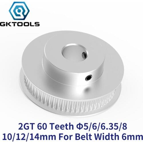 2GT GT2 60 Teeth Timing Belt Pulley Bore 5 6.35 8 10 12 14mm Belt Width 6mm 60T 3d Printer Timing Belt and Pulley Pulleys
