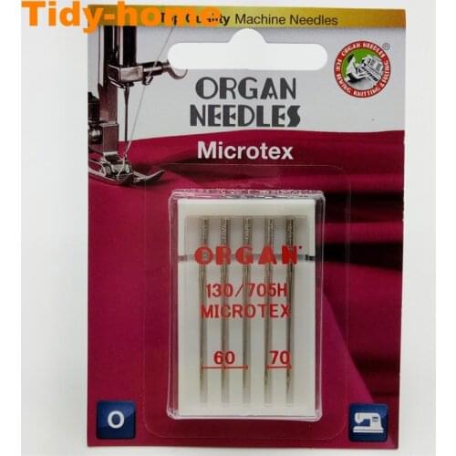 5pcs/pack Organ Micro Fabric Needles Houlsehold Sewing Machine Needles For Chiffon Lace Batik Size 60 70