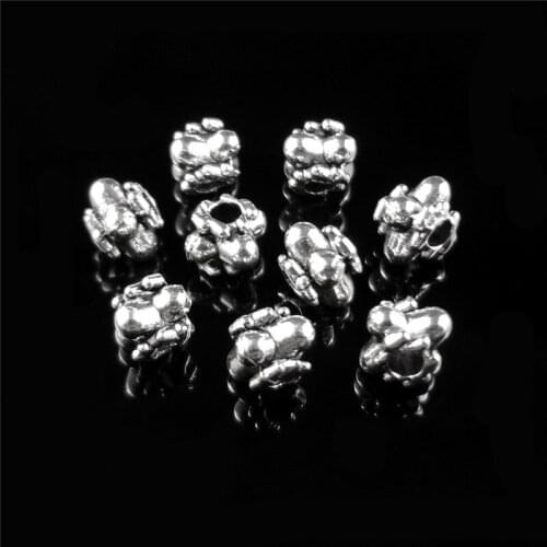 50Pcs Tibetan Silver Cross Shape Spacer Beads DIY Handmade Jewelry Making Accessories Charm Loose Bead For Necklace Bracelet