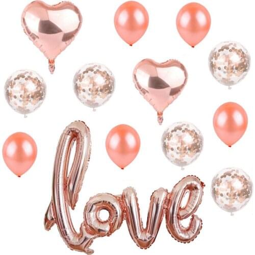 60 Sets Romantic Latex Balloons Heart Shaped Love Foil Balloon for Valentines Day Wedding Birthday Decorations Kit Wholesale K1