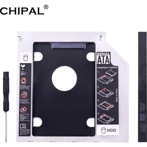 CHIPAL Universal 2nd HDD Caddy 9.5mm SATA 3.0 for 2.5'' 2TB SSD Case Hard drive bay Enclosure for Laptop CD-ROM DVD-ROM Optibay