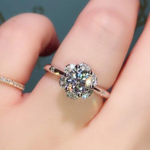 100% 18K 750Au Gold Moissanite Diamond Ring D color VVS With national certificate MO-H20037