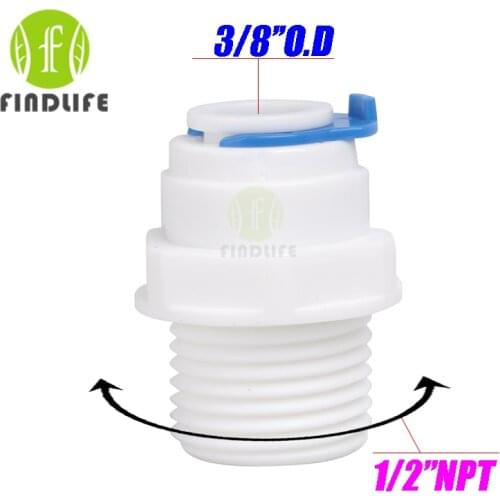 Water Filter Parts 5pcs 3/8 inch OD Tube * 1/2 inch NPT BSP Male Quick Connector for ro water purifier system