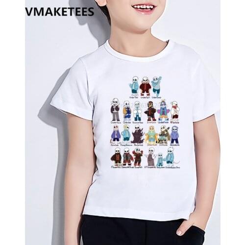 Kids Summer Short Sleeve Girls & Boys T shirt Children Undertale Sans Gather Cartoon Print T-shirt Baby Funny Clothes,HKP1751