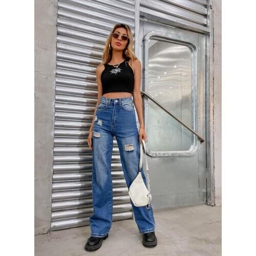 FOOLMANLOU Women's Straight Jeans