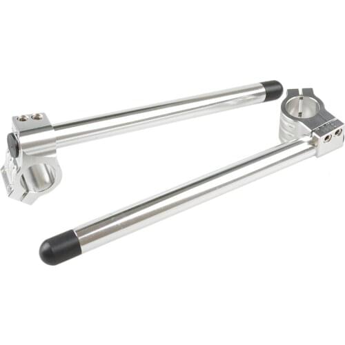 Motorcycle Universal Chrome Handlebar Racing Adjustable CNC 43MM Clip On Ons Fork Handlebars Handle Bar Cafe Racer Moto